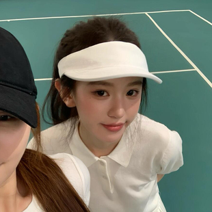 夏季白色防晒遮阳空顶帽女户外运动跑步透气鸭舌帽纯色百搭太阳帽