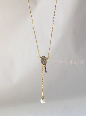 AS-SS-025 奇思妙想 精致有趣 镀真金仿钻石珍珠外贸出口美国项链