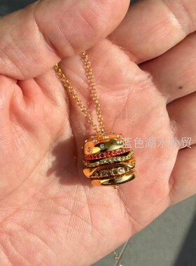 AS-SS-017 精美yyds外贸出口美国大牌原单镀真金黄金镶仿钻石项链