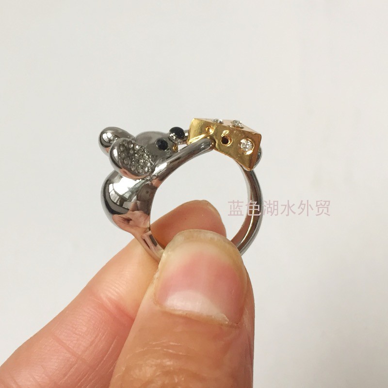 AS-SS-021 精巧又可爱 外贸出口美国大牌原单 仿钻镀黄金真金戒指