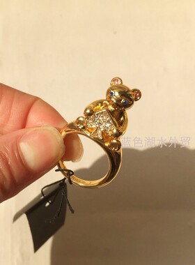 AS-SS-025 超精致 可爱 镀真金镶仿钻石!外贸出口美国129美金戒指