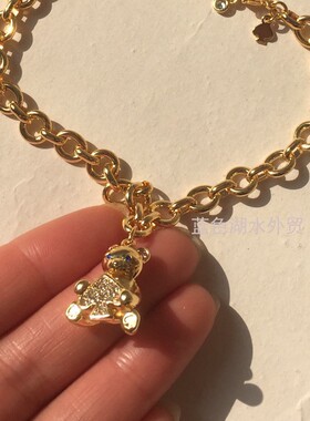 AS-SS-025 超精致 可爱 镀真金镶仿钻石!外贸出口美国129美金手链