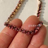 外贸出口原单 017 超值 闪亮仿水晶 首饰镶嵌手链 石榴色