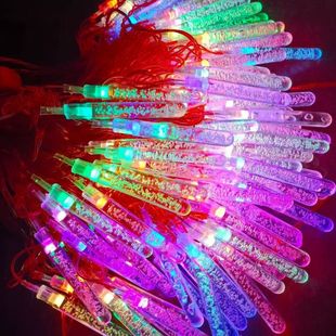 红线冰溜子冰条彩灯小彩灯闪灯串灯过年氛围闪光装饰灯带尾插