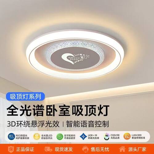 奶油风灯具爱心卧室吸顶灯主卧2026新款网红爆款家用室内房间灯具