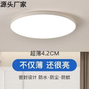 厨房三防吸顶灯网红走廊走道灯入户玄关化妆室圆形led平板阳台灯
