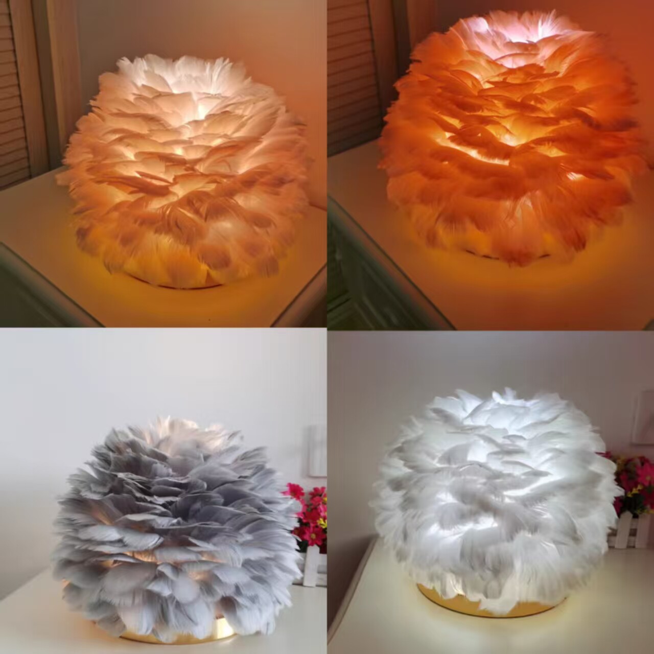 台灯轻奢半球少女温馨婚庆创意个性装饰灯具卧室花瓣网红浪漫ins