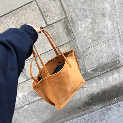 Women's Bag 2019 New Korean Style Fashionable Versatile Handbag Single Shoulder Large Bag Simple Casual Large Capacity Bucket Bag