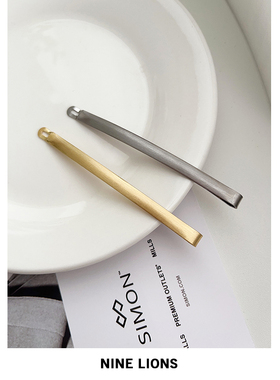 Nine Lions（饰品）复古金属拉丝大号一字夹简约哑光刘海夹侧边夹