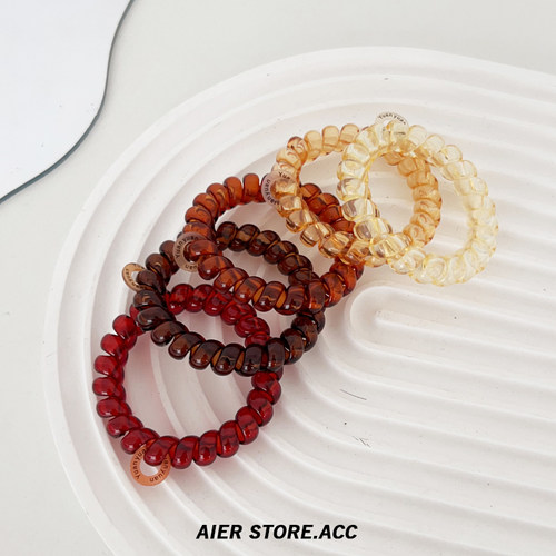 chuqi store/高弹力电话线发圈无痕马尾扎发绳皮筋皮套复古发饰女