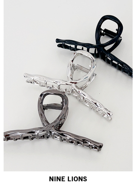 Nine Lions（饰品）冷淡风金属抓夹高级感后脑勺鲨鱼夹马尾夹发饰