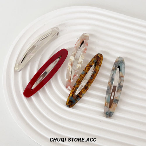 chuqi store/气质醋酸发夹边夹新款时尚几何椭圆BB夹刘海夹发饰女