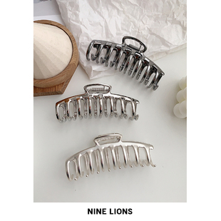 复古欧美金属大号抓夹网红鲨鱼夹后脑勺夹发饰 饰品 Nine Lions