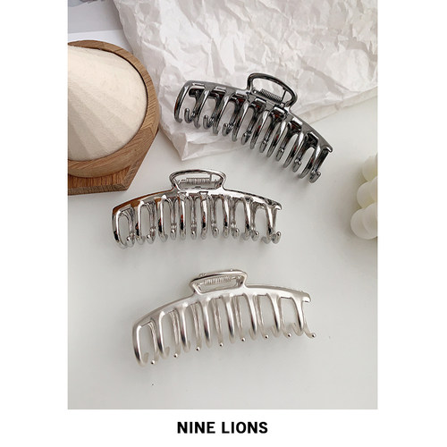 九只狮子抓夹金属复古鲨鱼夹发饰