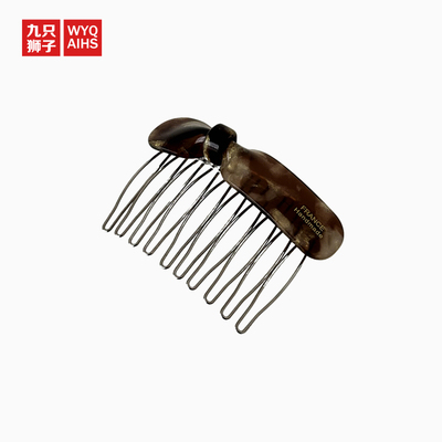 Nine Lions/时尚醋酸倒插梳高级感气质刘海发梳发卡复古百搭发饰