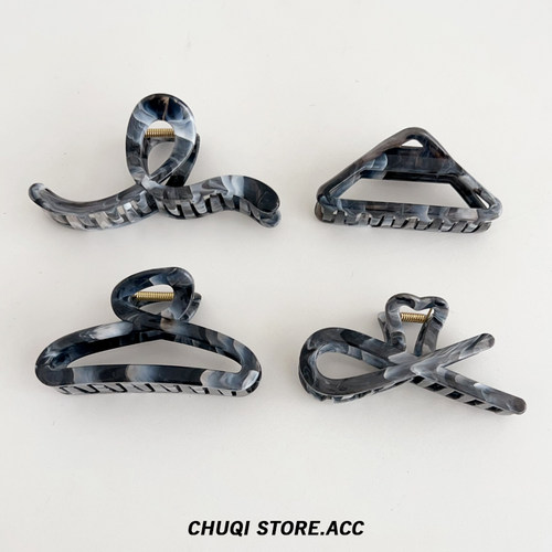 chuqi store/水墨大号抓夹后脑勺鲨鱼夹气质百搭马尾盘发夹发饰女