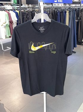 耐克男子2024夏运动休闲圆领宽松大勾印花透气短袖T恤 FV8391-010