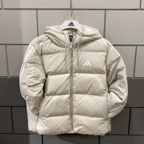 Adidas阿迪达斯连帽羽绒服女士正品鸭绒保暖运动外套KH3979KH3978