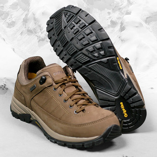 OUNCE遨游仕L2男女情侣秋冬低帮真皮透气徒步登山鞋 防水防滑耐磨