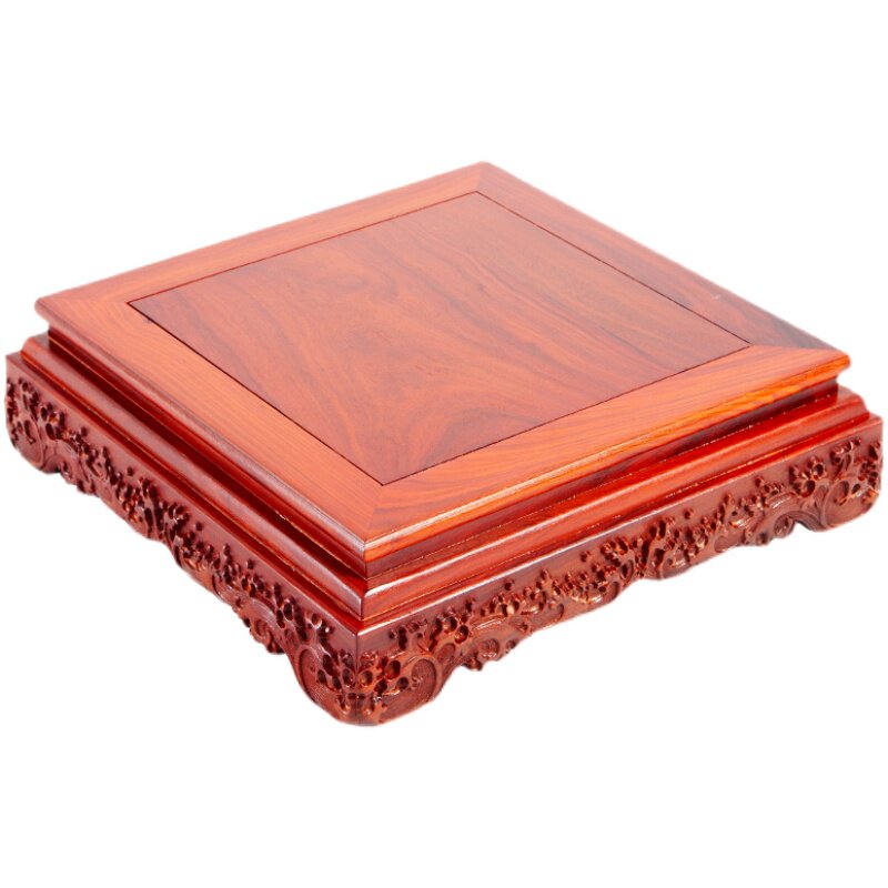 红木雕刻工艺品摆件底座实木中式长方形花盆底座红檀加高佛像底座