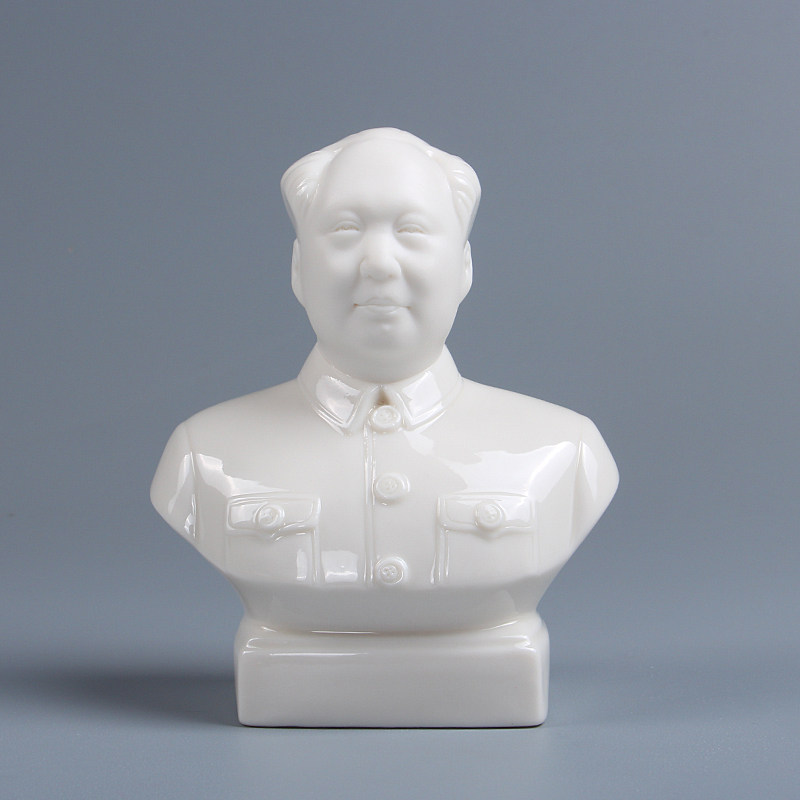 毛泽东半身雕塑长辈车载德化陶瓷