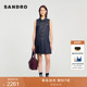 季 牛仔百褶连衣裙 棉质深蓝色短款 末7折SANDRO2025秋冬新款 女装
