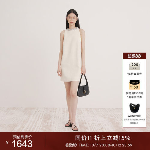 SANDRO无袖直筒短款连衣裙