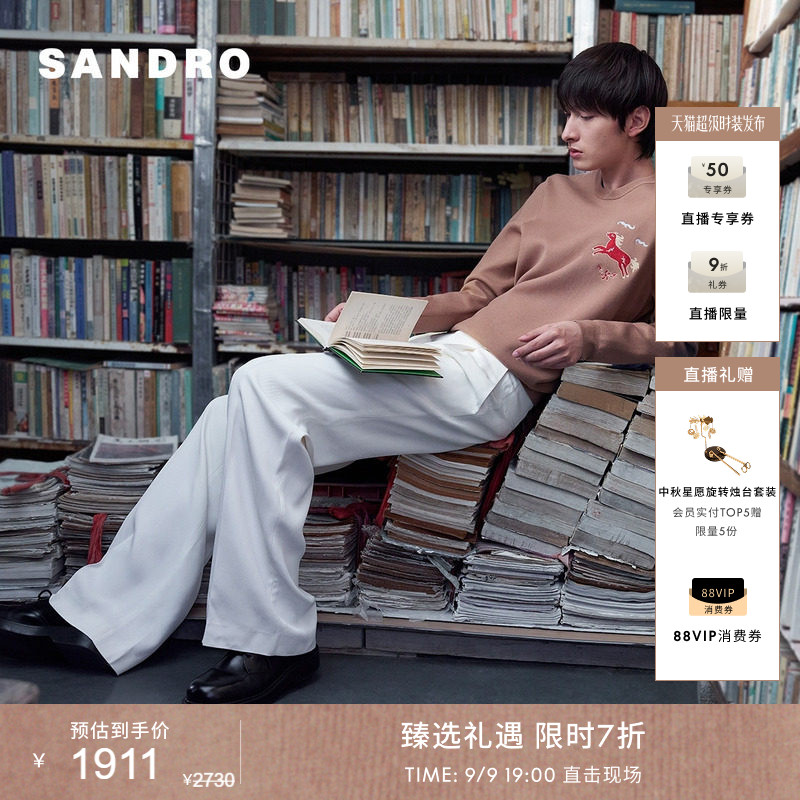 SANDRO圆领长袖套头针织上衣图片