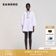 博主同款 棉质白色花领压褶连衣裙 气质时尚 SANDRO2025春夏女装 法式