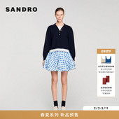 小翻领半开襟假两件套头针织衫 SANDRO2026春季 法式 时尚 新款 女装