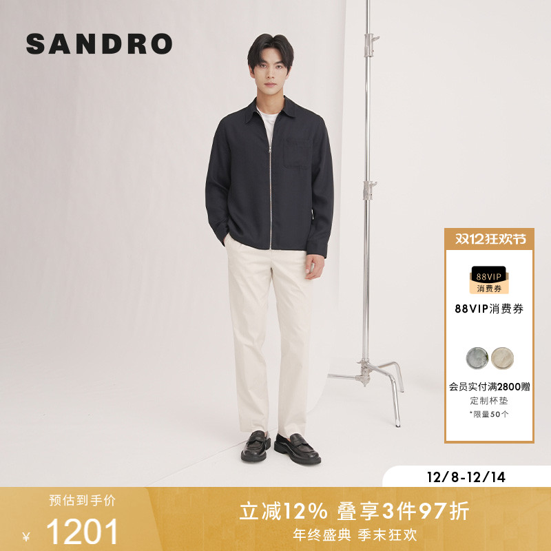 SANDRO衬衫式拉链外套上衣