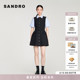 法式 女装 时尚 假两件撞色拼接袖 连衣裙 SANDRO2026春季 领口短款 新款