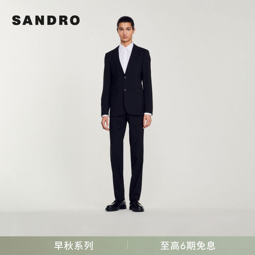 SANDRO商务休闲黑色西装外套