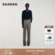 长裤 季 法式 斜纹肌理感高腰直筒西装 末6折SANDRO2025秋冬新款 男装