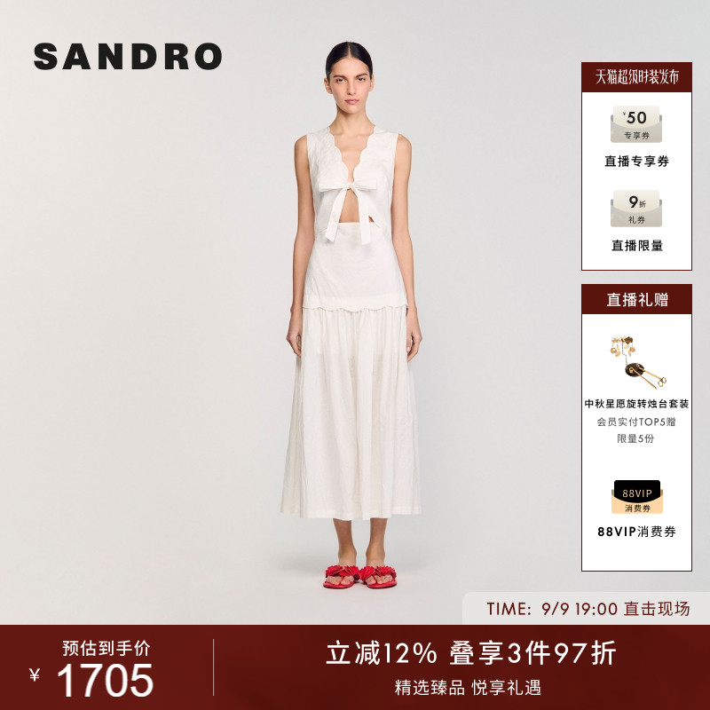 SANDRO女装优雅蝴蝶结连衣裙图片