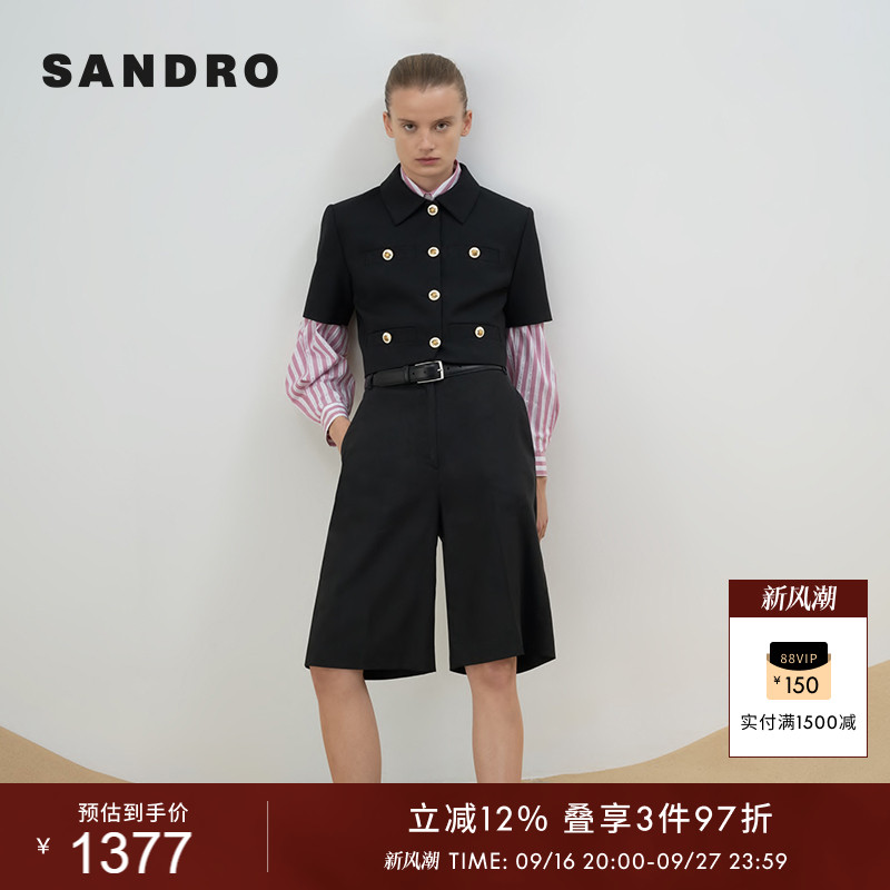 SANDRO女装时尚黑色短款外套图片