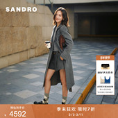 季 都市游牧绵羊毛毛呢外套 女装 末7折SANDRO博主同款 2025秋冬新款