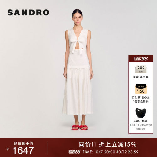SANDRO女装优雅蝴蝶结连衣裙