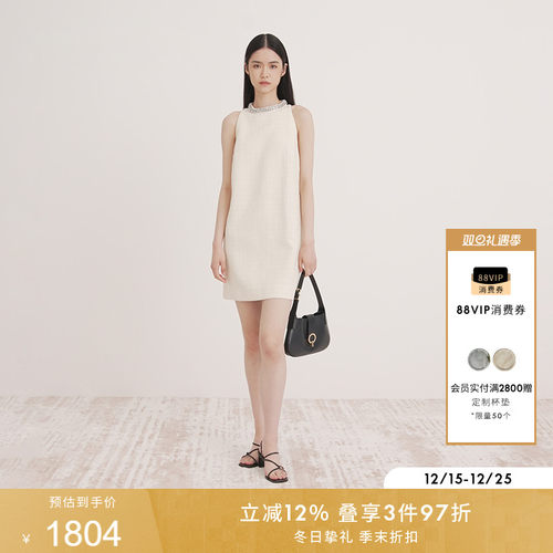 SANDRO无袖直筒短款连衣裙