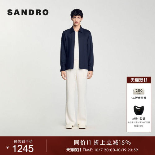 SANDRO男装时尚深蓝色翻领外套