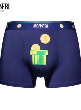 mon2fri男士内裤莫代尔内裤金币创意趣味潮送男生情侣礼物礼盒装