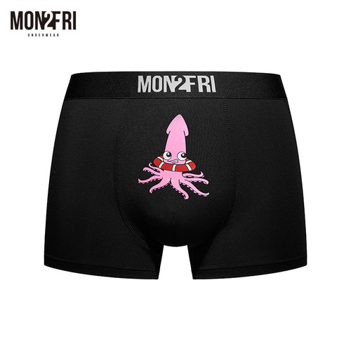mon2fri男士内裤莫代尔透气舒适弹力平角裤卡通趣味印花短裤头 - 封面