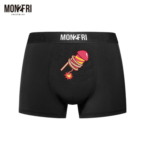 mon2fri男士内裤新年马年莫代尔高弹透气卡通趣味平角裤男生礼物