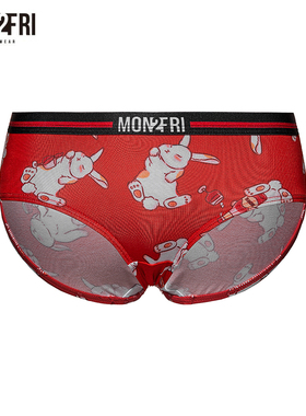 mon2fri三角女士内裤红色内裤可爱卡通情人节送情侣女友礼物礼盒
