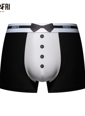mon2fri男士内裤黑白绅士配色趣味领结个性创意四角裤送男友礼盒