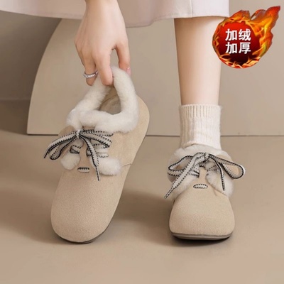 一脚蹬软底保暖棉鞋雪地靴勃肯鞋