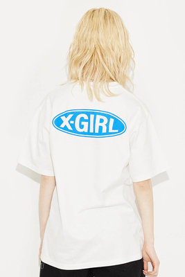 Y日本xg基础款椭圆简约字母logo印花短袖t恤女重磅纯棉中性风tee