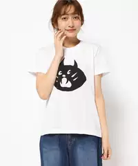E889 Unisex Straight-Cut Parent-Child Short-Sleeve T-Shirt Japanese-Style Surprised Cat Halloween Pure Cotton Top Summer Women's Tee