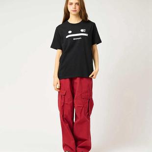 日系小众影子先生be sport跑步夏季圆领t恤女短袖重磅纯棉亲子装