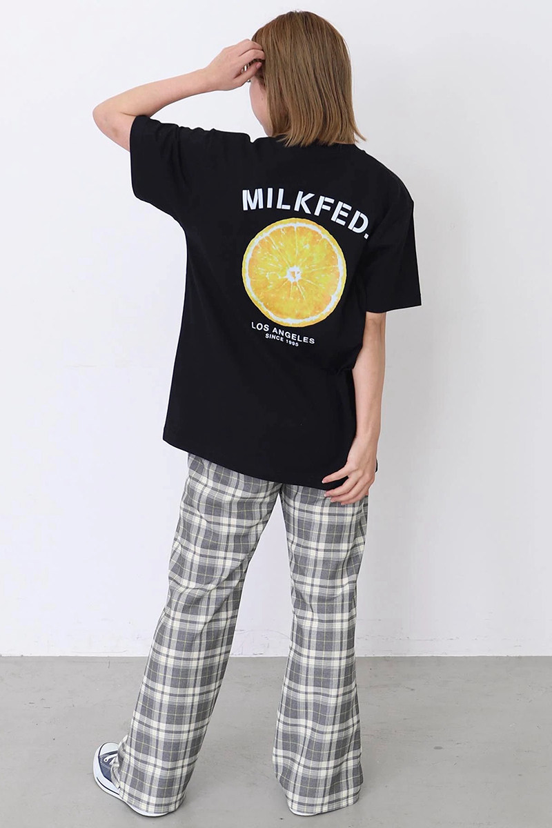 E1257A10女装直身短袖T恤日系小众milk清新橙子刺绣卡通夏季tee